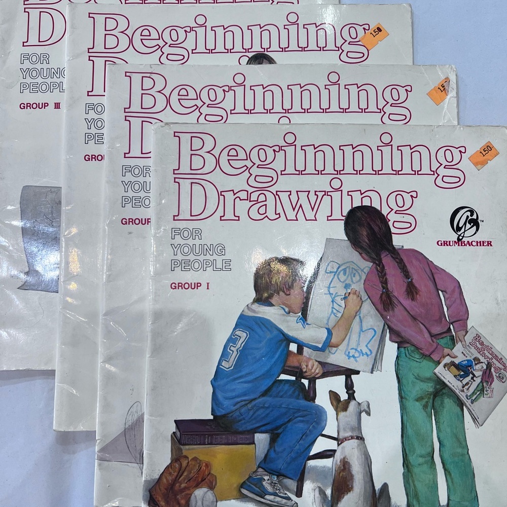 Grumbacher Beginning Vintage Drawing Books set of 4